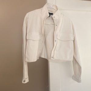 Cropped Corduroy White Jacket - size S